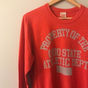 HOMAGE Red Ohio State Long Sleeve Tshirt